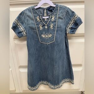 Polo Ralph Lauren Chambray Embroidered Dress Girls Size 6